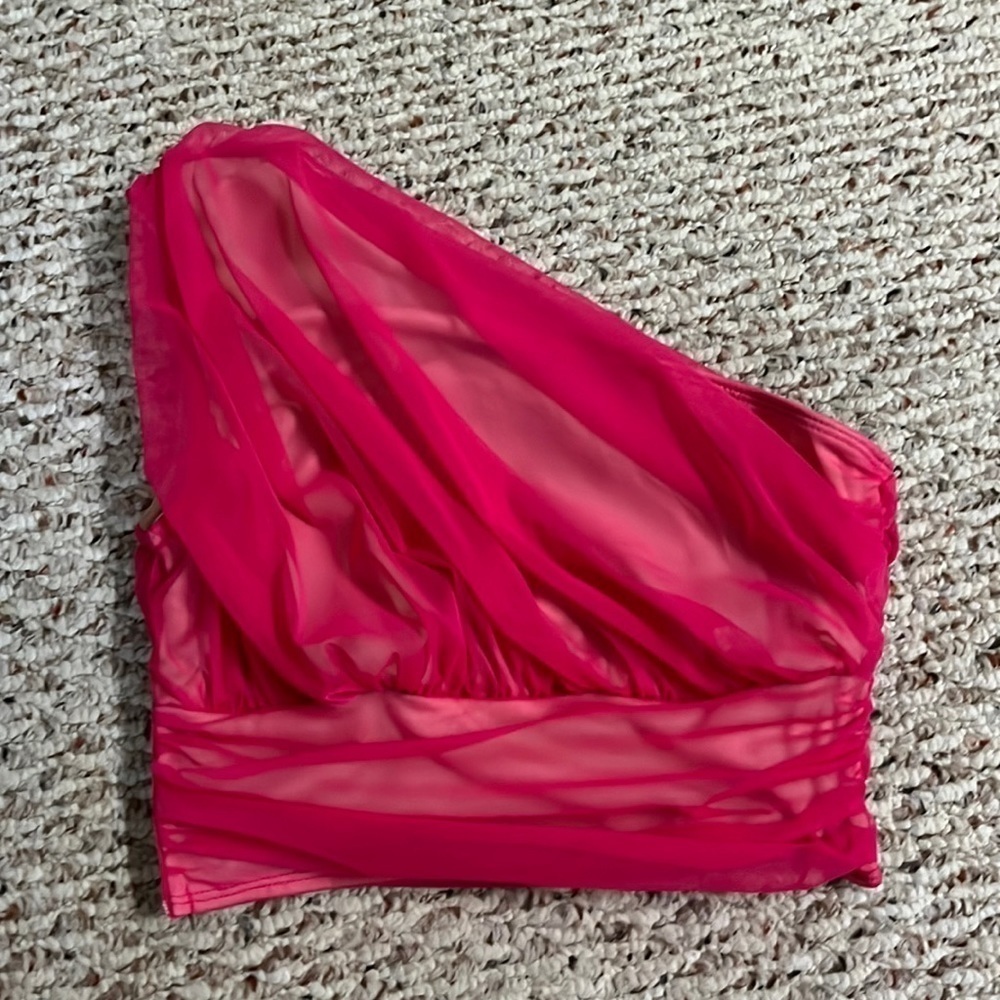One Shoulder Chiffon Top